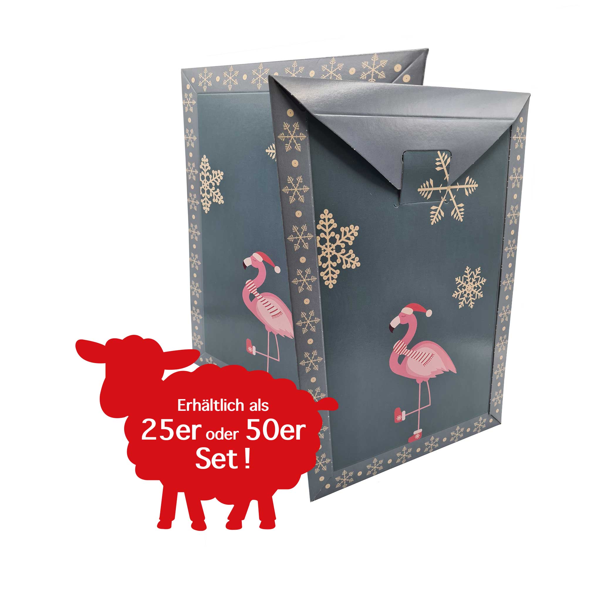 Flamingo christmas gift bag sale